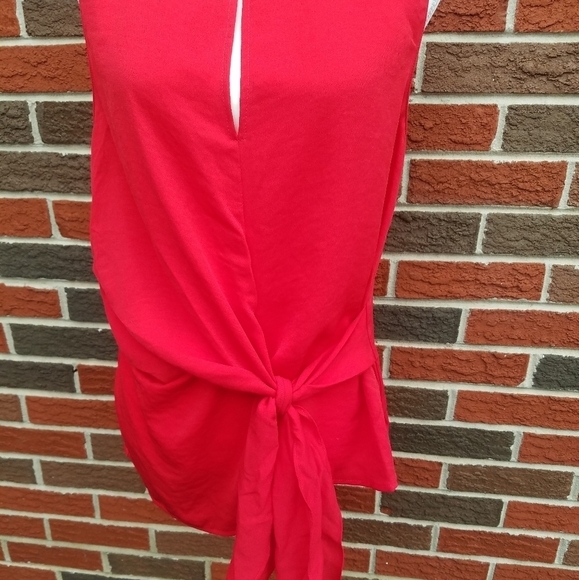 The impeccable pig red tie front tank top - Picture 4 of 7